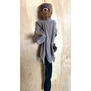 Pan Asian Creations Hanging Talking Werewolf Halloween Prop Decoration 3.5'